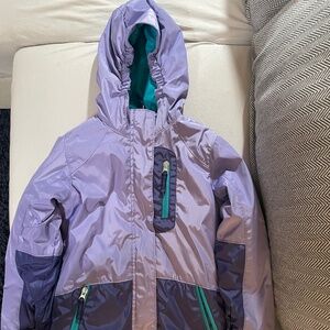 Lands End 3-in-1 Warm and Cozy Fleece Lined Jacket Purple 5-6M